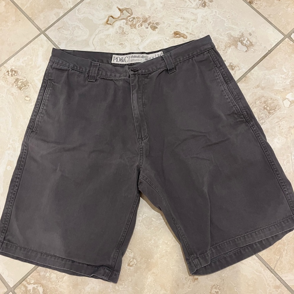 PD&C Men's Charcoal Flat Front Shorts